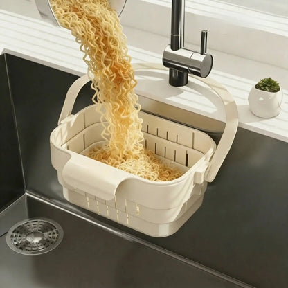 YESDOAGD Retractable Sink Food Catcher - Detachable Kitchen Strainer Basket and Space-Saving Drain Filter