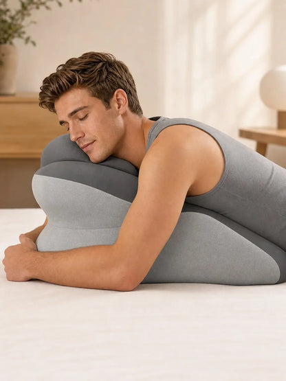 Ergonomic Cooling Fabric Reading Pillow with Premium Memory Foam Support for Enhanced Comfort While Using Devices