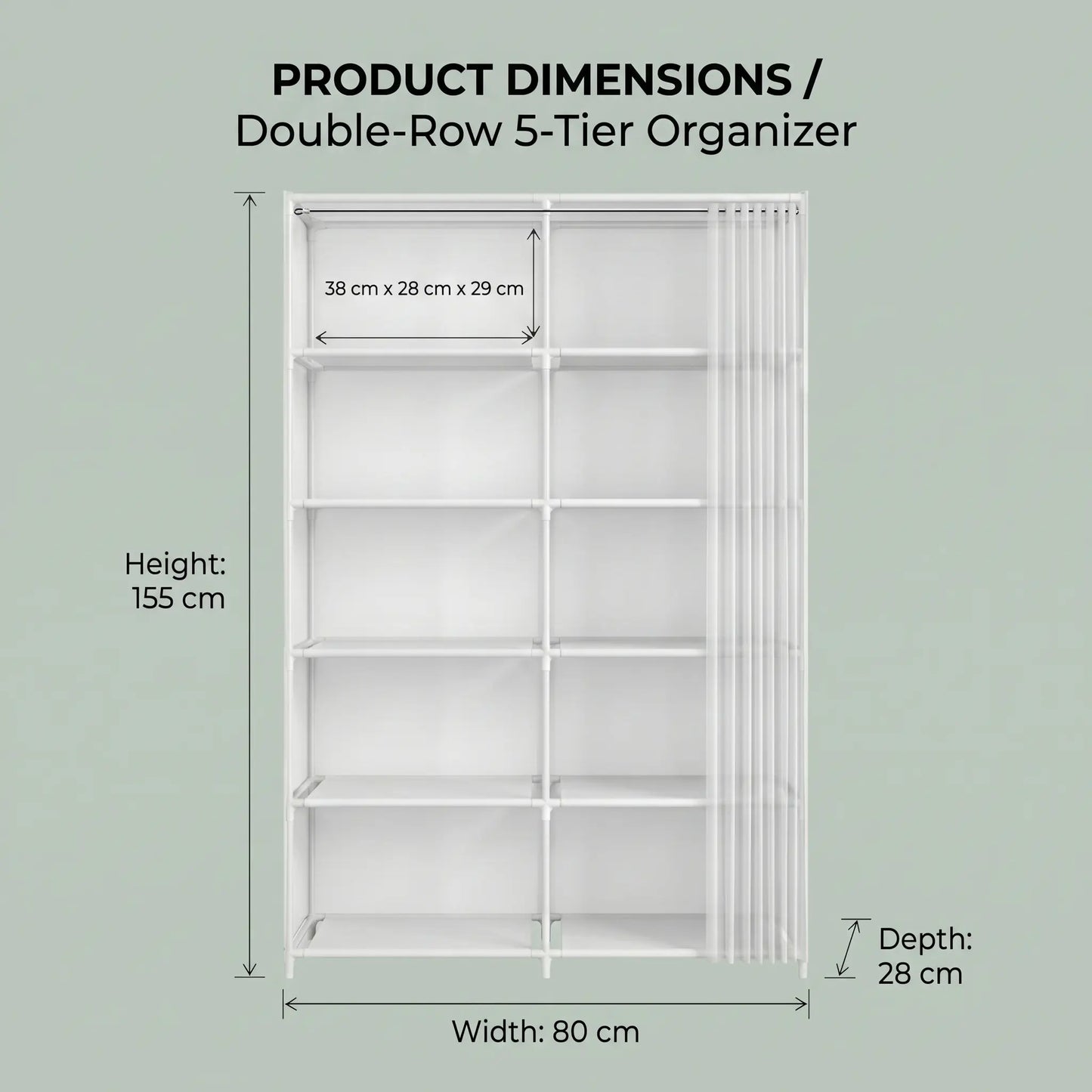 31.49-Inch Multi-Purpose Dust-Proof 6-Tier Rotating Shelf - Easy-To-Install Closet Organization Storage Unit for Bedroom, Living Room - Living Room Furniture, Apartment Furniture, Shelves