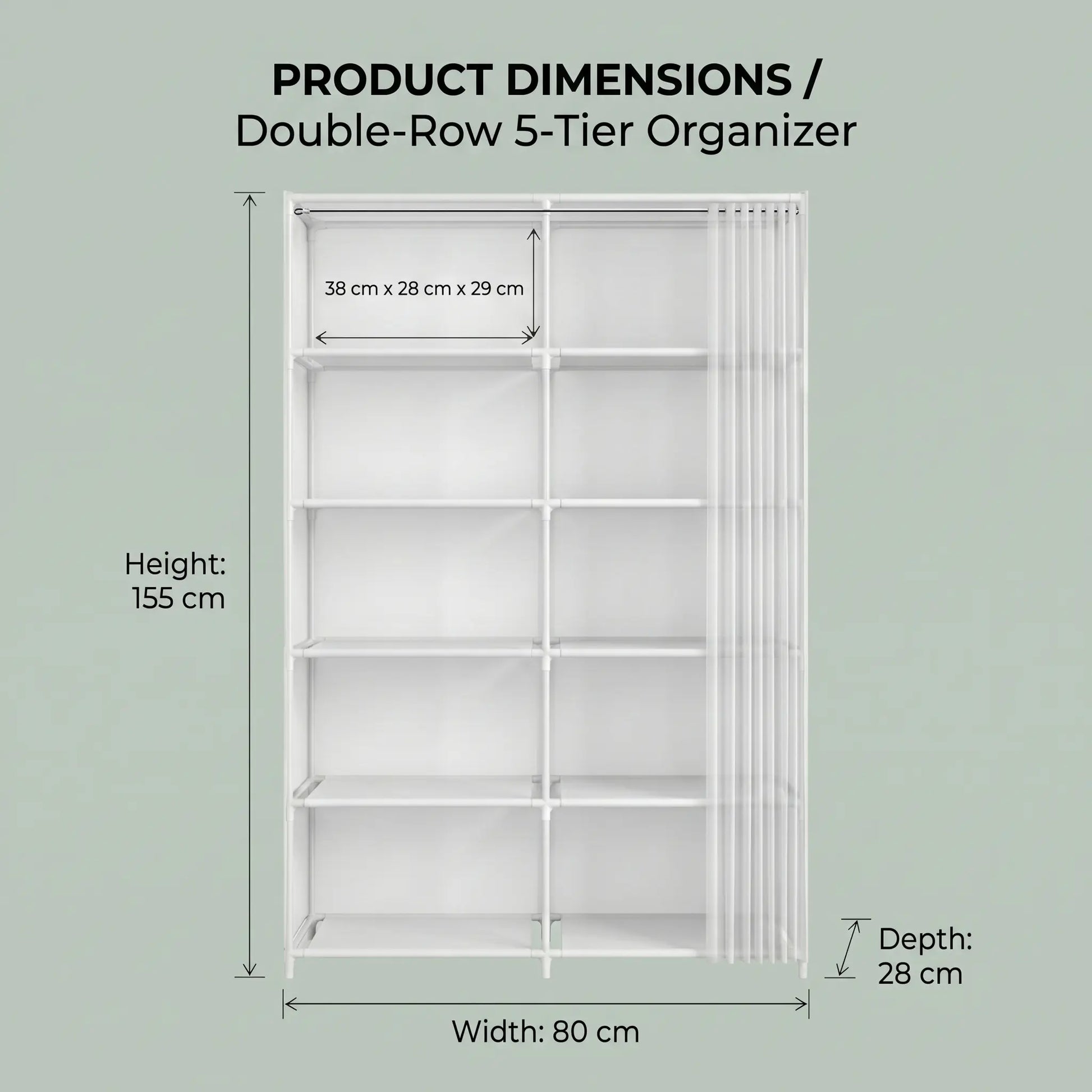 31.49-Inch Multi-Purpose Dust-Proof 6-Tier Rotating Shelf - Easy-To-Install Closet Organization Storage Unit for Bedroom, Living Room - Living Room Furniture, Apartment Furniture, Shelves