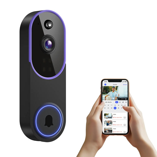 1080P Wireless Video Doorbell Camera with Smart AI Human Detection, Full HD Live View, Cloud Storage, Night Vision, Two-Way Audio, Instant Alerts, and 2.4G WiFi Connectivity for Indoor/Outdoor Home Security Surveillance