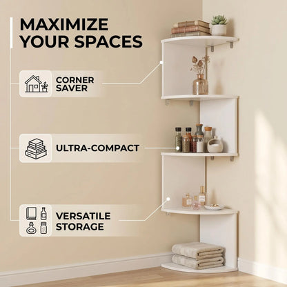 Corner Wall-Mounted Shelf, Modern Floating Display Rack, Wall Organizer, Space-Saving Z-Shape Plant Stand, Ideal for Bedroom, Living Room, Bathroom, Home Office
