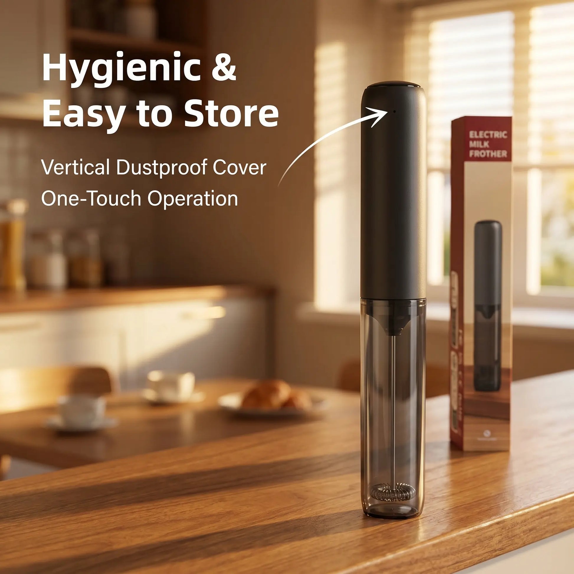 Rechargeable USB Handheld Electric Milk Frother and Stirrer for Coffee, Latte, Matcha, and Hot Chocolate
