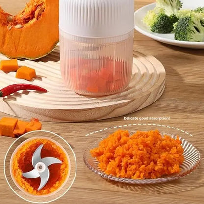 Electric Garlic Crusher - 300ML Cordless Rechargeable Mini Food Processor for Garlic, Onion, Ginger, Chili, Nuts, Fruit, and Meat - Blue