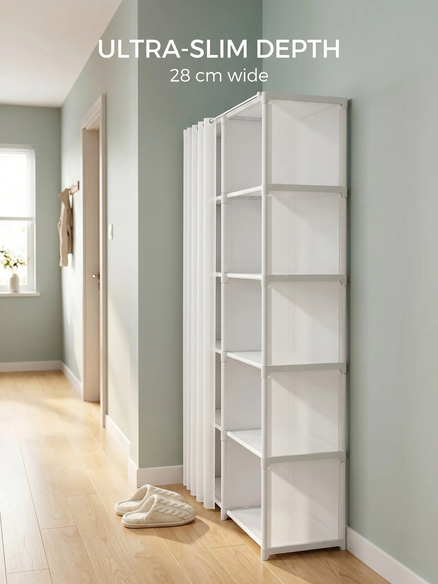 31.49-Inch Multi-Purpose Dust-Proof 6-Tier Rotating Shelf - Easy-To-Install Closet Organization Storage Unit for Bedroom, Living Room - Living Room Furniture, Apartment Furniture, Shelves