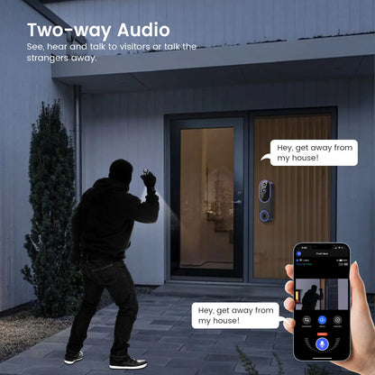 1080P Wireless Video Doorbell Camera with Smart AI Human Detection, Full HD Live View, Cloud Storage, Night Vision, Two-Way Audio, Instant Alerts, and 2.4G WiFi Connectivity for Indoor/Outdoor Home Security Surveillance