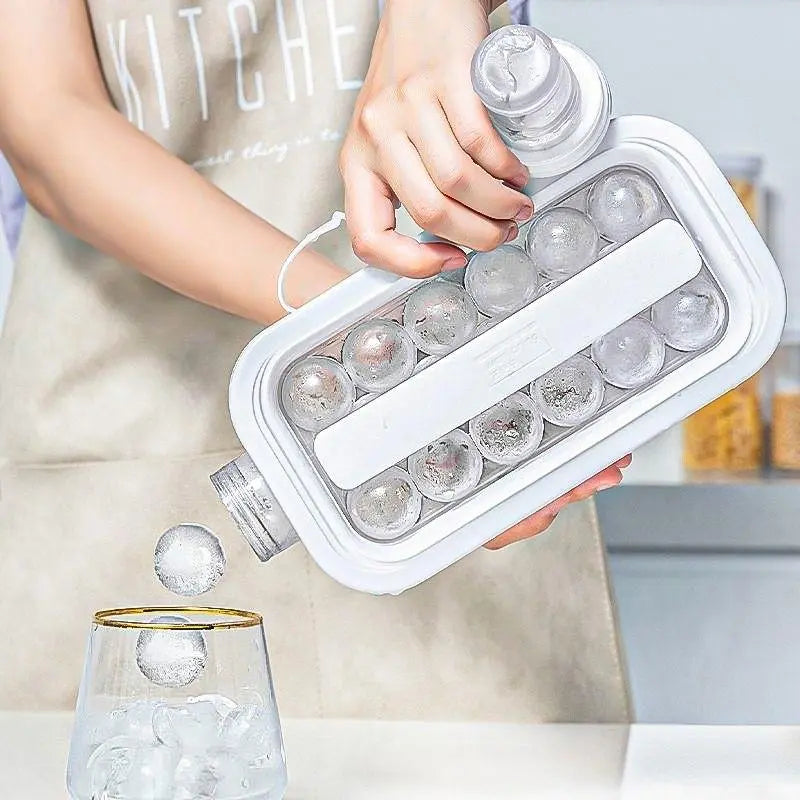 Professional Spherical Ice Ball Maker Mold - Food Grade Silicone Ice Tray with Airtight Storage Box & Freezer Bag for Whiskey, Coffee, Water Bottles, and Cocktails