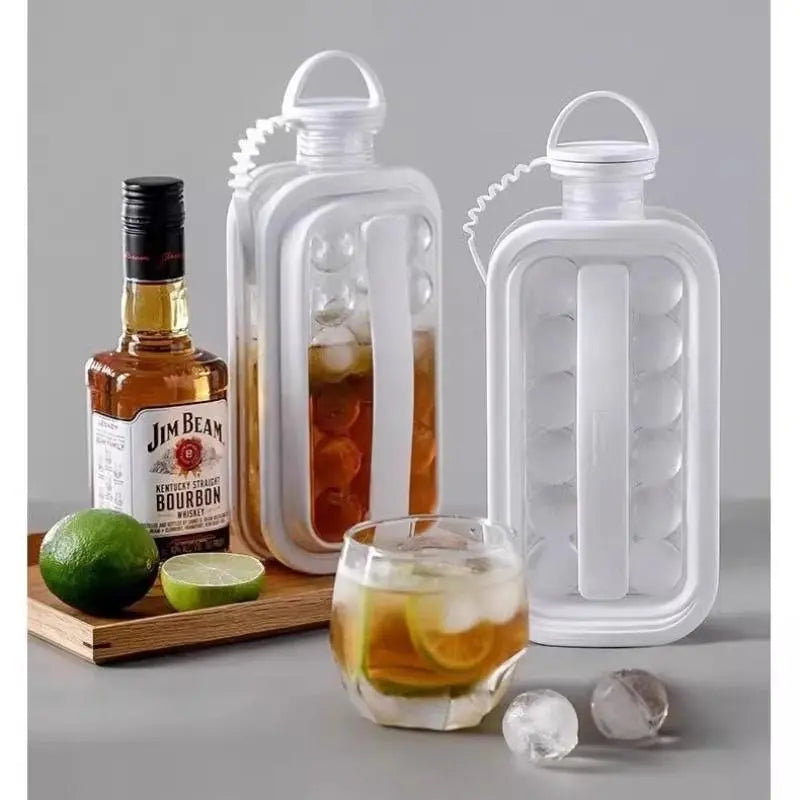 Professional Spherical Ice Ball Maker Mold - Food Grade Silicone Ice Tray with Airtight Storage Box & Freezer Bag for Whiskey, Coffee, Water Bottles, and Cocktails