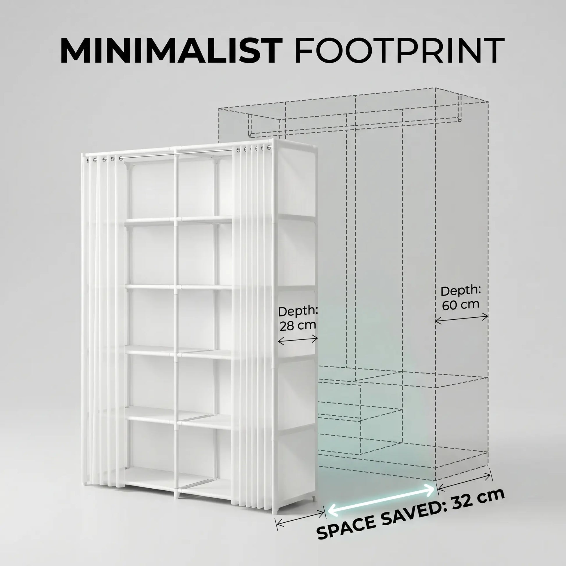 31.49-Inch Multi-Purpose Dust-Proof 6-Tier Rotating Shelf - Easy-To-Install Closet Organization Storage Unit for Bedroom, Living Room - Living Room Furniture, Apartment Furniture, Shelves