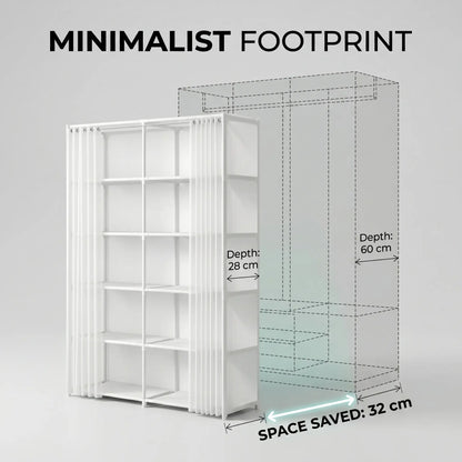 31.49-Inch Multi-Purpose Dust-Proof 6-Tier Rotating Shelf - Easy-To-Install Closet Organization Storage Unit for Bedroom, Living Room - Living Room Furniture, Apartment Furniture, Shelves