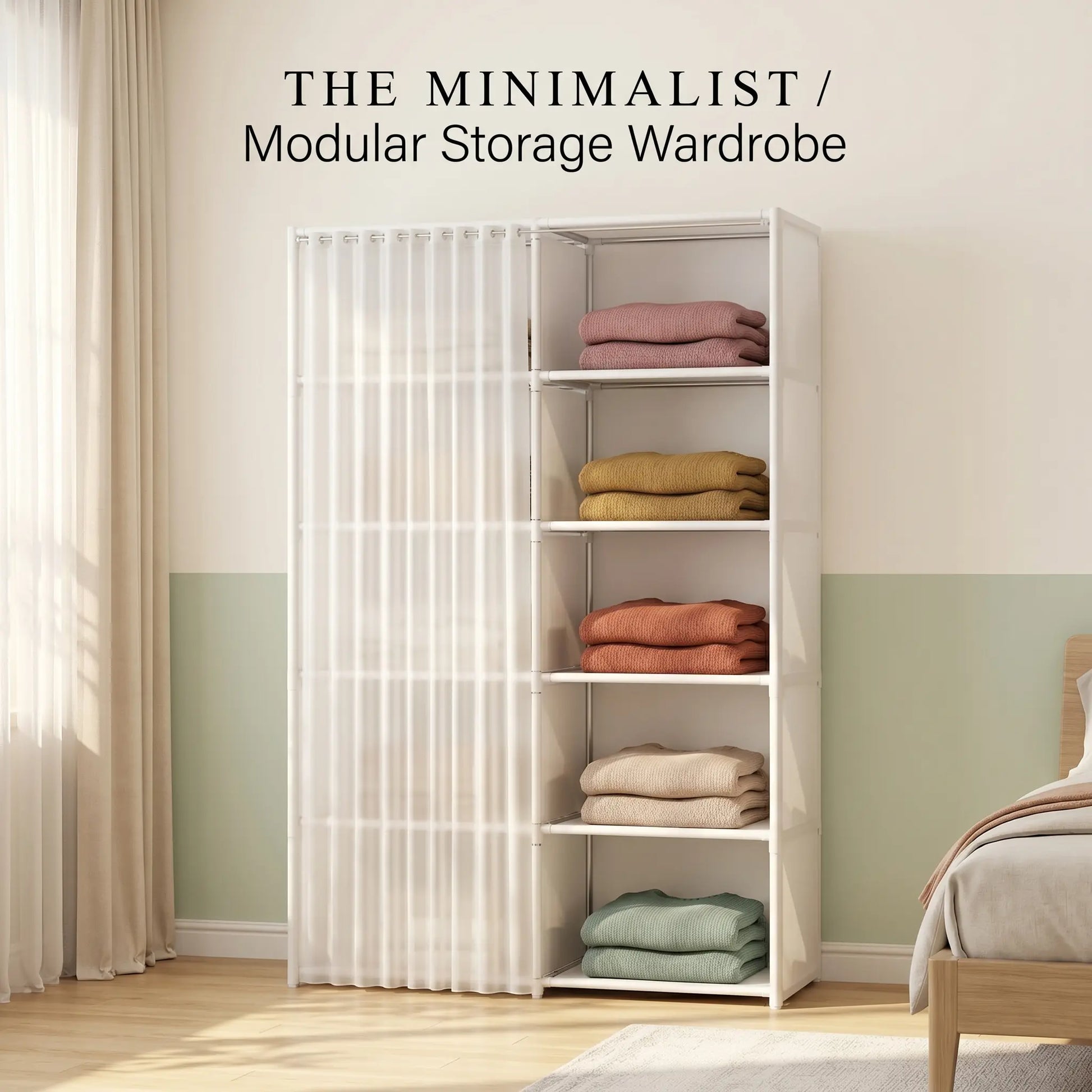 31.49-Inch Multi-Purpose Dust-Proof 6-Tier Rotating Shelf - Easy-To-Install Closet Organization Storage Unit for Bedroom, Living Room - Living Room Furniture, Apartment Furniture, Shelves