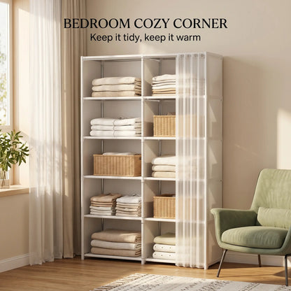 31.49-Inch Multi-Purpose Dust-Proof 6-Tier Rotating Shelf - Easy-To-Install Closet Organization Storage Unit for Bedroom, Living Room - Living Room Furniture, Apartment Furniture, Shelves
