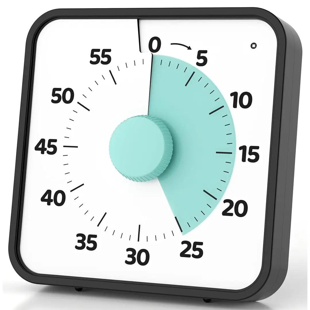 60-Minute Large Visual Timer for Kids and Adults, Rainbow Countdown Timer with Non-Ticking Mechanism, 7.5-Inch Classroom Desk Clock with Magnetic Backing, Ideal for Pomodoro Technique