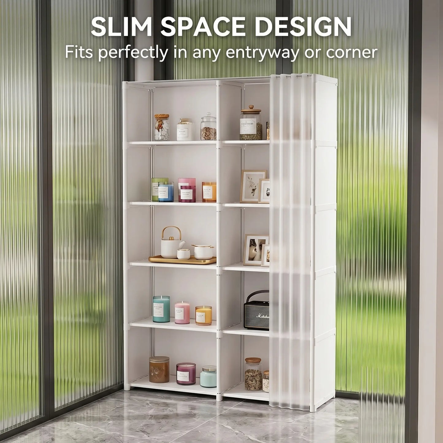 31.49-Inch Multi-Purpose Dust-Proof 6-Tier Rotating Shelf - Easy-To-Install Closet Organization Storage Unit for Bedroom, Living Room - Living Room Furniture, Apartment Furniture, Shelves