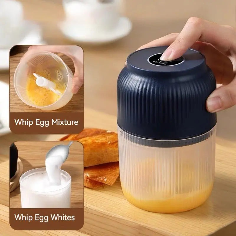 Electric Garlic Crusher - 300ML Cordless Rechargeable Mini Food Processor for Garlic, Onion, Ginger, Chili, Nuts, Fruit, and Meat - Blue