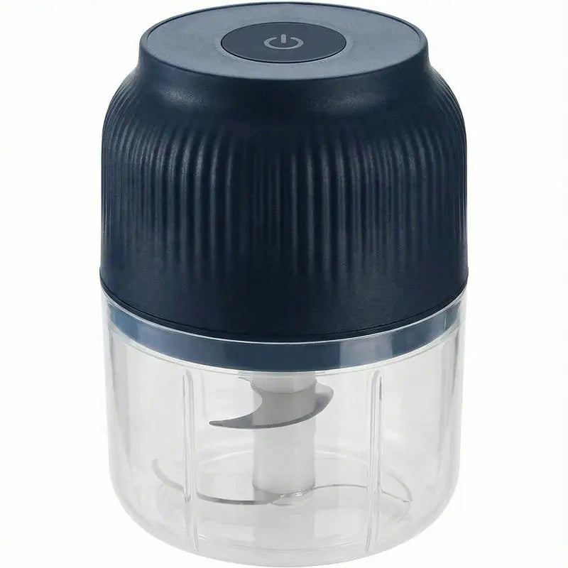Electric Garlic Crusher - 300ML Cordless Rechargeable Mini Food Processor for Garlic, Onion, Ginger, Chili, Nuts, Fruit, and Meat - Blue
