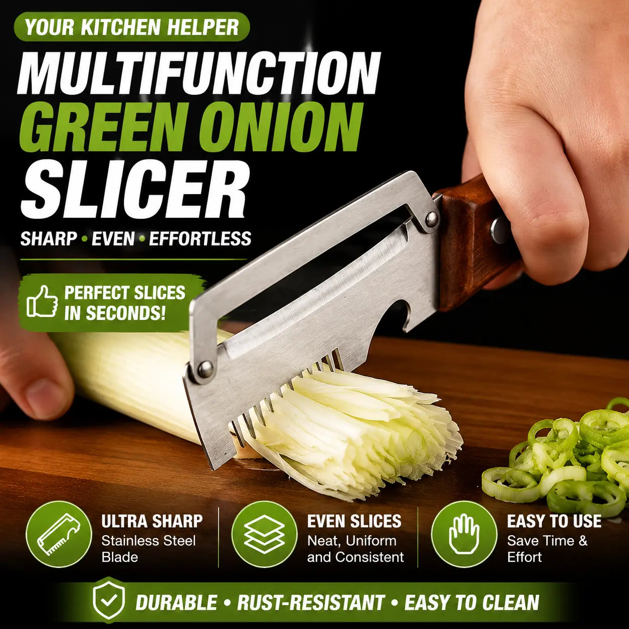2-Piece Multifunctional Kitchen Peeler Set with Wood Handles – Includes Peeling, Slicing, Scraping, and Bottle Opening Tools