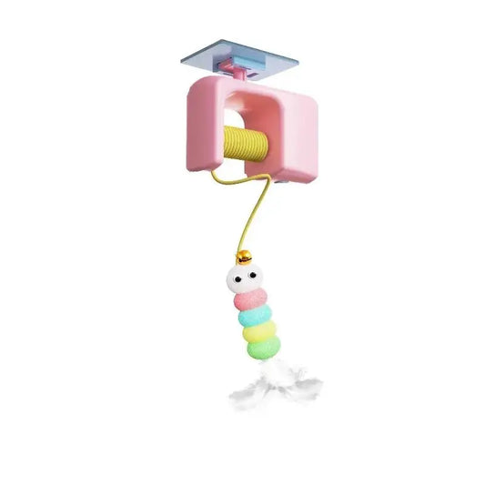 Interactive Retractable Bungee Cat Toy - Automatic USB Rechargeable Hanging Door Teaser for Indoor Play and Exercise