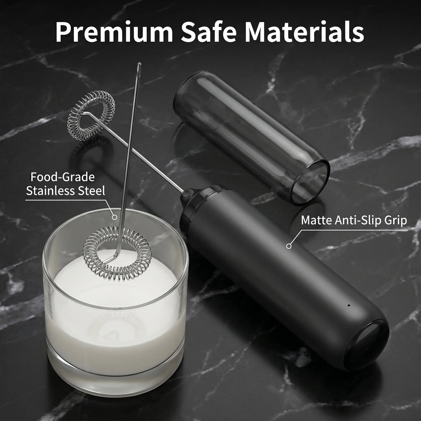 Rechargeable USB Handheld Electric Milk Frother and Stirrer for Coffee, Latte, Matcha, and Hot Chocolate