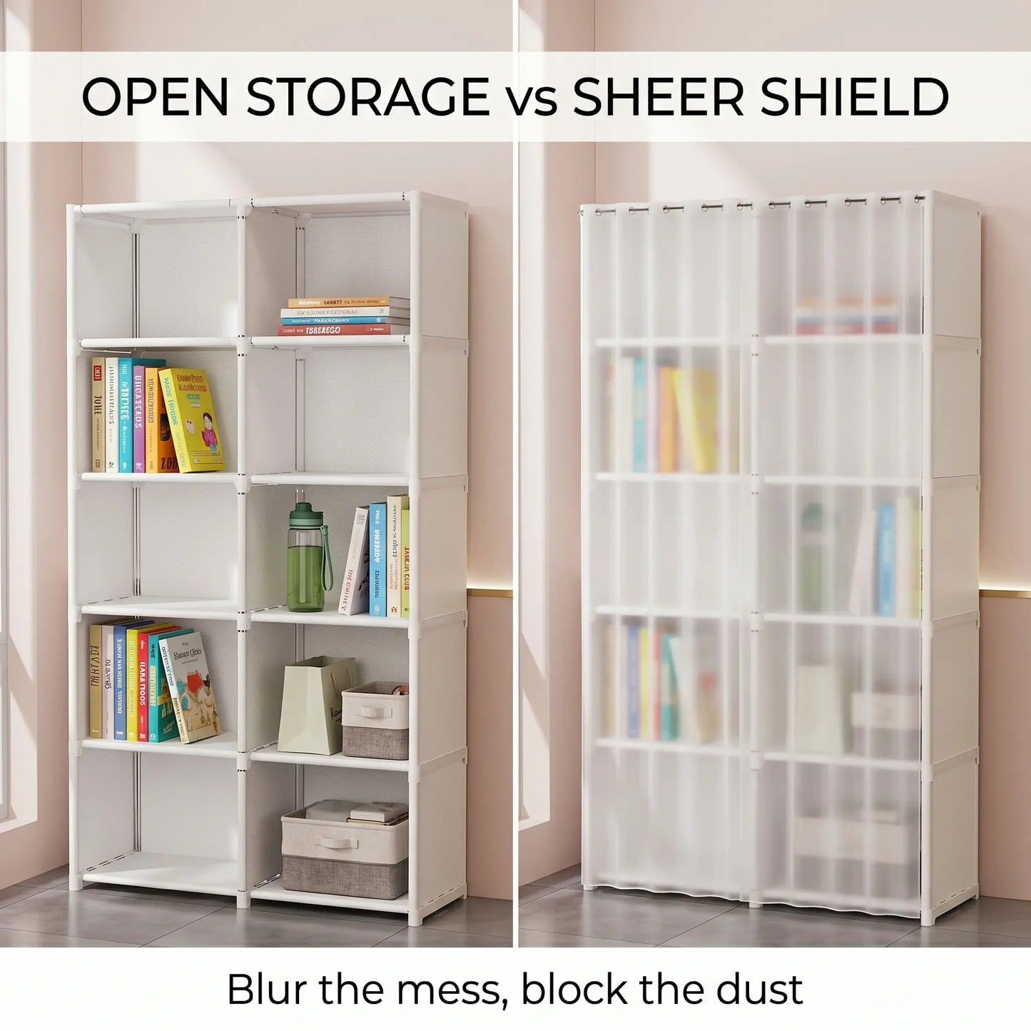 31.49-Inch Multi-Purpose Dust-Proof 6-Tier Rotating Shelf - Easy-To-Install Closet Organization Storage Unit for Bedroom, Living Room - Living Room Furniture, Apartment Furniture, Shelves