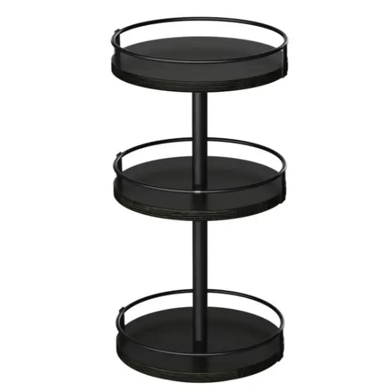 HOOBRO Lazy Susan Organizer, Rotating Spice Rack, 3-Tier Organizer, Turntable Spice Rack, Vertical Storage Organizer, for Kitchen Countertop, Vanity, Dining Table, Rustic Brown and Black #Summervibes