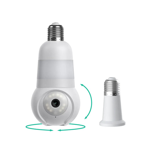 Luna Light Bulb Security Cam -2K 2.4Ghz/5Ghz Wifi, Indoor Outdoor Surveillance Monitoring Camera for Home, 360° Pan/Tilt, Color Night Vision, Built-In LED & Spotlight, Easy Installation (2025 Upgrade)