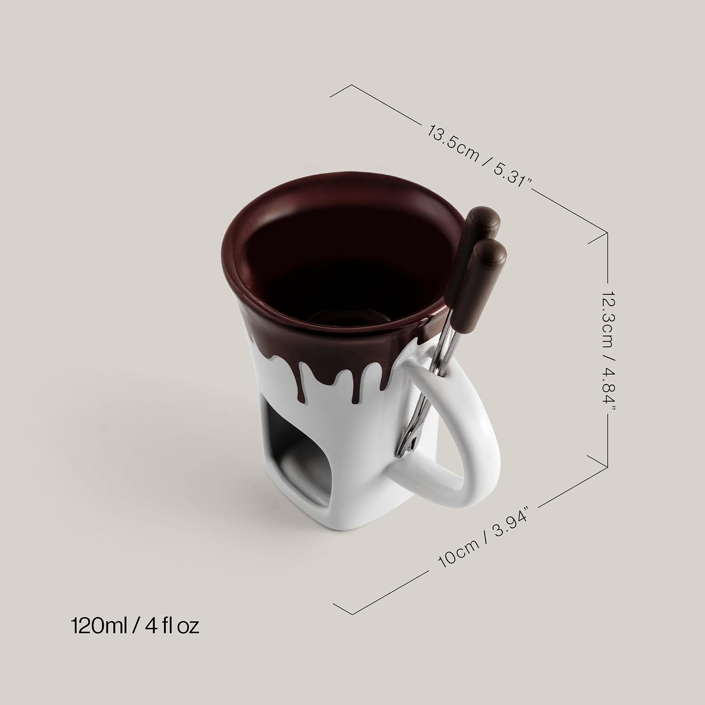 F12064 4-Piece Nostalgia Chocolate Fondue Mug Set
