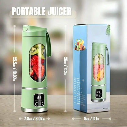 Portable 15.22 Oz USB Rechargeable Personal Blender with LED Display, Durable ABS Material - Ideal for Smoothies and Juices, Essential for Home Kitchen