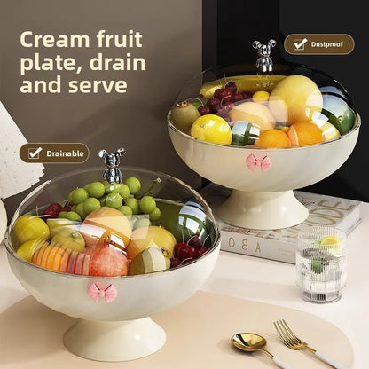 Fruit Platter, Living Room, New High-End Tea Table, Fruit Platter, Light Luxury Style, High-End Drainage Tray, Dry Fruit Platter